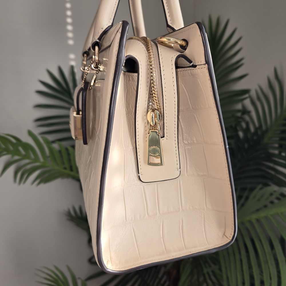Coach Cream Croc-Embossed Leather Tote - Picture 3 of 7
